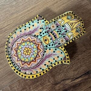 WOODEN HAMSA PLAQUE-Preowned